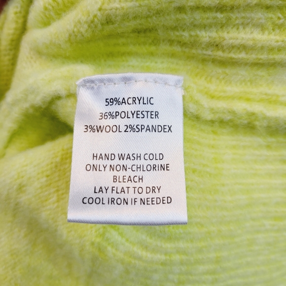 NWOT Calligraphie Neon Wool Blend Sweater Small - Picture 9 of 9